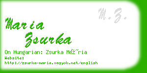 maria zsurka business card